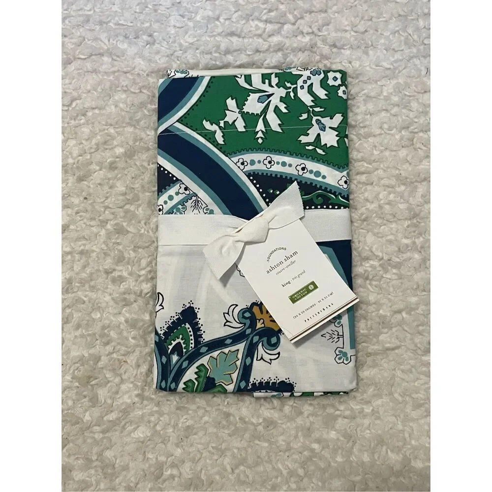 Pottery Barn Ashton Medallion Organic Percale Sham King